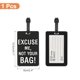thumbnail image 2 of Etiqueta de equipaje Uxcell (Disculpa, no es tu bolsa), etiqueta de equipaje divertida para identificación de maletas para mujeres y hombres en negro, 2 of 6
