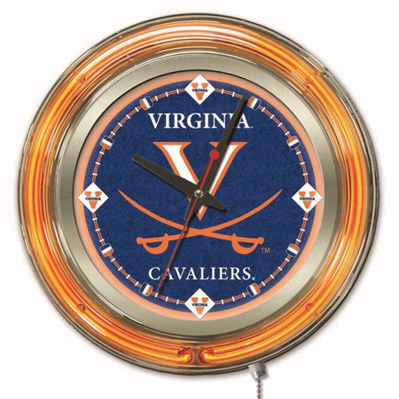 Holland Bar Stool Virginia Double Neon Ring, 15 dia. Logo Clock