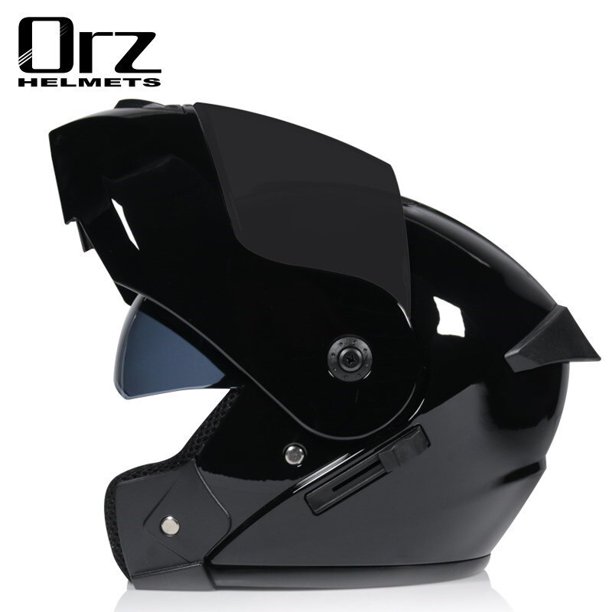 Último casco de motocicleta con tapa Modular de seguridad aprobado por DOT Voyage Racing casco de doble lente visera Interior Tan Jianjun unisex