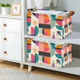 thumbnail image 2 of Yayeee Foldable Storage Basket for Shelves with Handles Waterproof Cloth Bins, Beige Abstract, 2 of 7