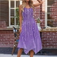 thumbnail image 5 of Sakmal A Line Summer Dresses for Women Long Purple Asymmetrical Hem Tank Dress Floral Dresses for Women, 5 of 7
