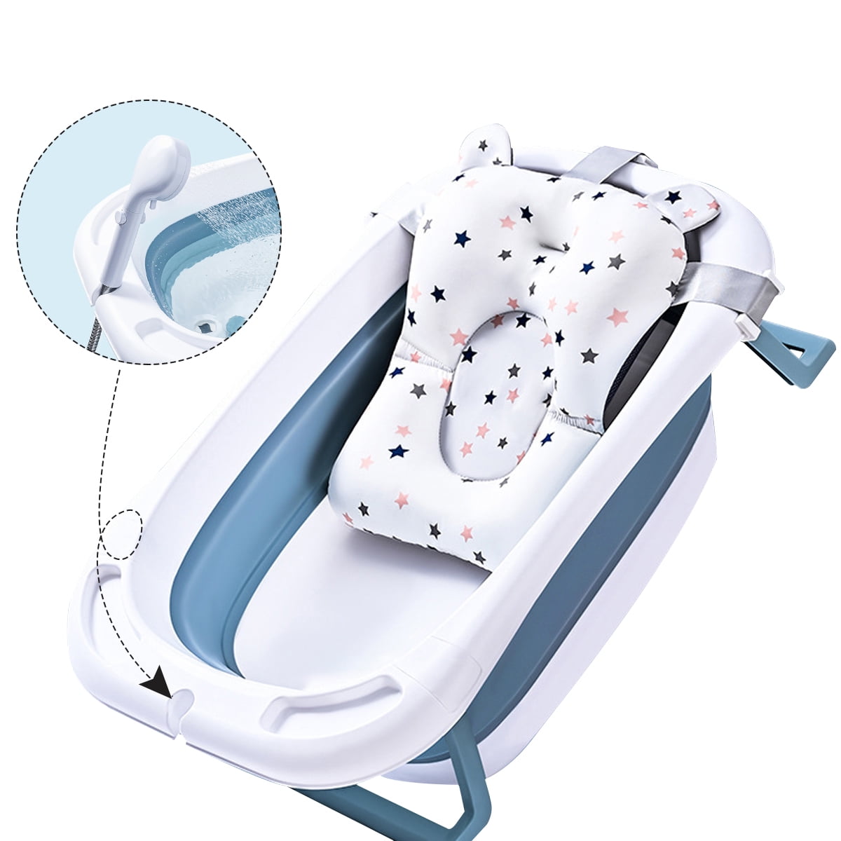 Folding Baby Bathtub, Portable Infant Bathtub, Sit and Soak Baby Bath