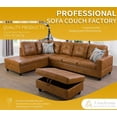 thumbnail image 6 of Ainehome Furniture Sectional Sofa Set, Living Room Sofa Set, Leather Sectional Sofa(Right Hand Facing, Ginger), 6 of 8