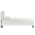 thumbnail image 3 of Platform Bed Frame, Tufted, Rivet Nailhead, Full Size, White, Velvet, Mid Century Bedroom, Modern Contemporary Boutique HB35612, 3 of 8
