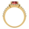 thumbnail image 4 of 2.78ct oval cut red natural garnet 14k yellow gold halo Bridal Wedding Engagement Promise Anniversary Ring for Women size 10, 4 of 7