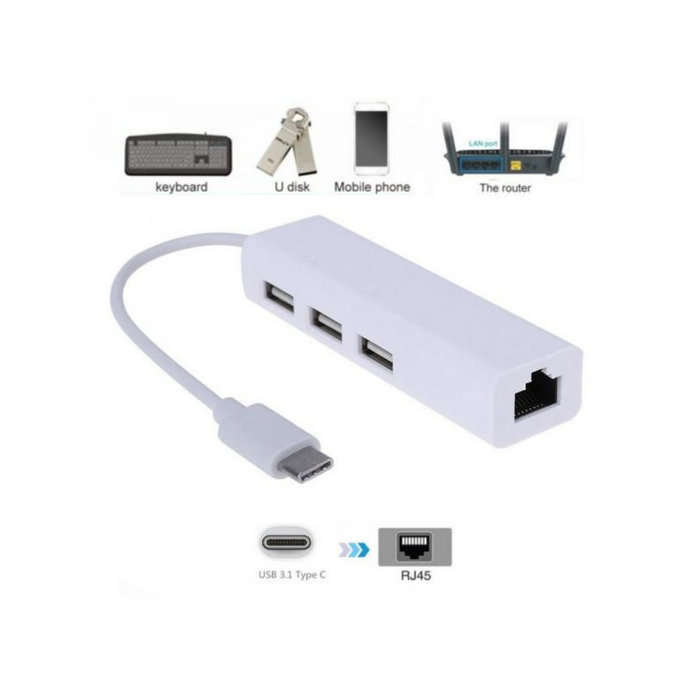 USB-C Type C to Ethernet Cable Adapter internet LAN RJ45 For OS WIN7 ...