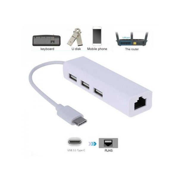 Contour Ruimteschip schetsen USB-C Type C to Ethernet Cable Adapter internet LAN RJ45 For PC Laptop -  Walmart.com