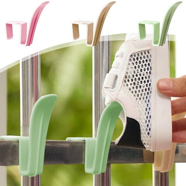 Balcony Drying Rack Shoe Rack Guardrail Rod with Anti-Theft Design for Secure Outdoor Window Sill Drying of Footwear and Sandals for Apartments and Small Spaces Sopatenor