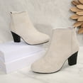 thumbnail image 5 of Women's Ankle Boots Chunky Low Heel Chelsea Booties Comfortable Casual Fall Winter Slip on Elastic Fall Short Work Boots, 5 of 8