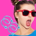 thumbnail image 4 of CILENON Earrings Women'S Earrings Fashion Earrings Double Hoop Earrings Women'S Creative Earrings Geometric Dangles Crystal Earrings Women'S Earrings (Blue,One Size), 4 of 5