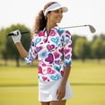 thumbnail image 4 of Uorisanigo Love Heart Womens Moisture Wicking Casual Tennis Activewear Fashionable Versatile Long Sleeve Golf Polo Shirts Soft Comfortable Stylish Zip Up Collar Athletic Tops Size M, 4 of 7
