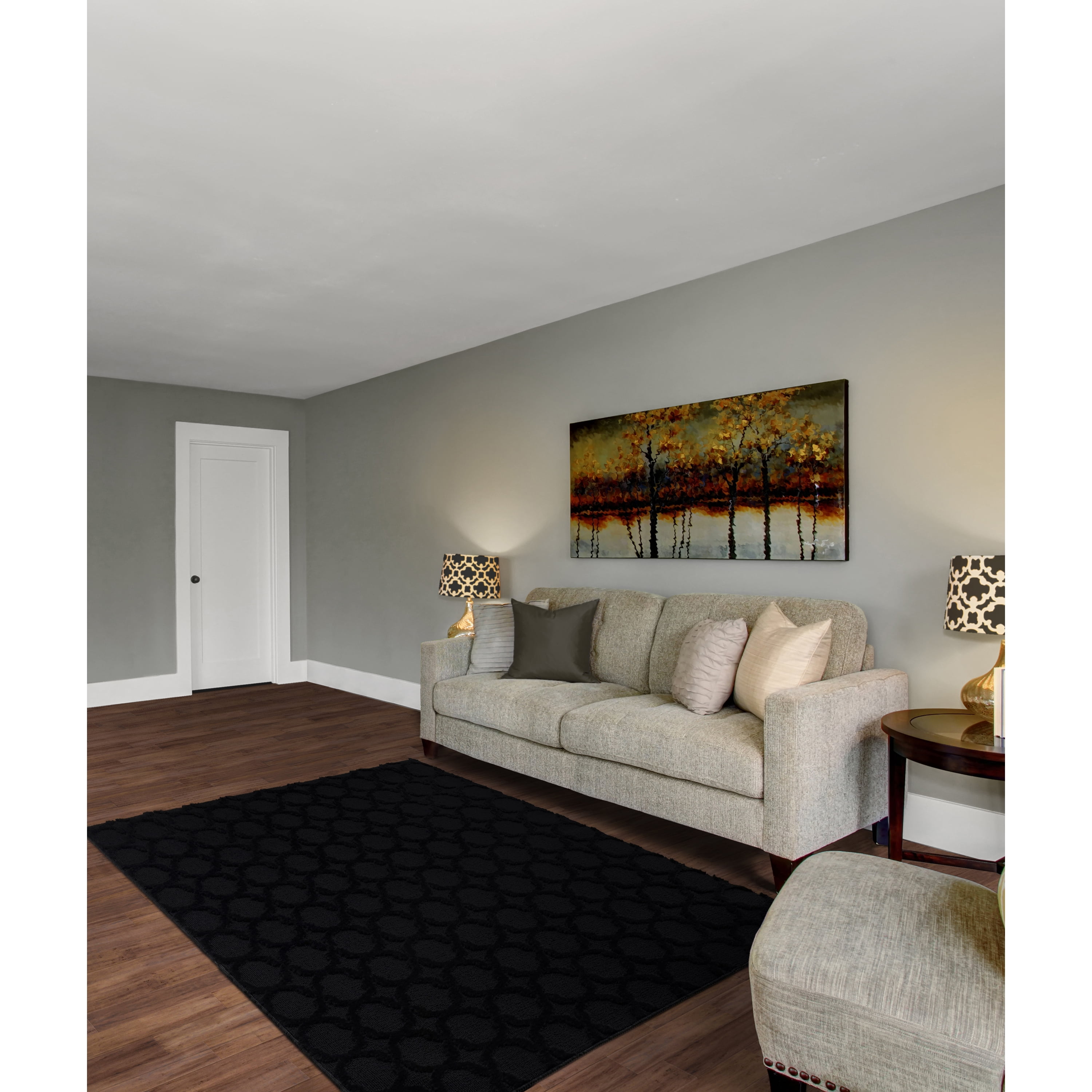 Garland Rug Sparta Black Large Indoor Area Rug, 12' x 15'