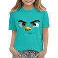 thumbnail image 6 of Auroural Short Sleeve Shirts for Girls Size 7/8 Kids Boys Girls Solid Color Cute Expression Print Short Sleeve Loose Comfortable T-Shirt Top Boys Summer Tops, 6 of 6