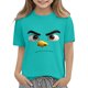 thumbnail image 5 of Tops de Manga Corta Linda con Impresión de Expresión Linda de Color Sólido para Niños Niños Niñas, Camiseta Cómoda Suelta para la Temporada Escolar, 5 of 6