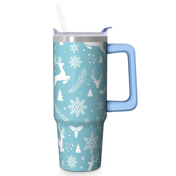 30 oz Winter Snowman Holiday Tumbler with Handle and Straw, Stainless Steel Insulated Cup 30 oz, Leak Proof Christmas Mug, Gift Ideas