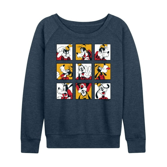 Mickey & Friends - Goofy Grid - Women's Lightweight French Terry Long Sleeve Shirt