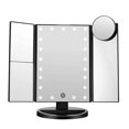thumbnail image 1 of Trifold Led Lighted Makeup Mirror, 2X/3X/ Magnification Vanity Mirror with LED Lights, 360° Rotation Touch Screen Cosmetic Mirrors and Dual Power Supply-Black, 1 of 8