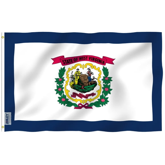 ANLEY Fly Breeze 90 x 150 cm Bandera Estado WestVirginia - Colores Vivos y Resistentes a Rayos UVA - Bordes Reforzados con Lona y Doble Costura -WestVirginia WV Banderas