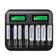 thumbnail image 3 of Chargeur de Batterie Rechargeable AA/AAA/C/D Alimenté par USB avec Écran LCD, 3 of 9