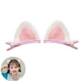 thumbnail image 6 of Xinwanna 4Pcs Cute Hair Clips Plush Cat Ear Decor Hair Pins Animal Design Plush Hairpins Hair Accessories for Girls (Pink,4pcs), 6 of 13