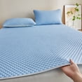 thumbnail image 6 of Ice Silk Mat Cooling Breathable Mattress Pad Soft Silky Summer Bed Sheet Cover Fast Heat Dissipation Home Sleep Bedding 71in x 79in for Bedroom Dorm Apartment Guest Room Set Bedroom Use Summer Sleep, 6 of 9