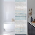 thumbnail image 3 of Blue Beige Farmhouse Window Privacy Film, Vintage Wooden Striped Static Cling UV Sun Blocking Heat Control Window Tint Day and Night, Non-Adhesive Reusable One Way Windows Privacy Cover 17.7''x78.7'', 3 of 7