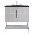 thumbnail image 3 of Fine Fixtures Serenity 30 in. W x 18 in. D x 33.5 in. H Bathroom Vanity in Bright Taupe with Glass 8-inch Hole top with Chrome Hardware, 3 of 4