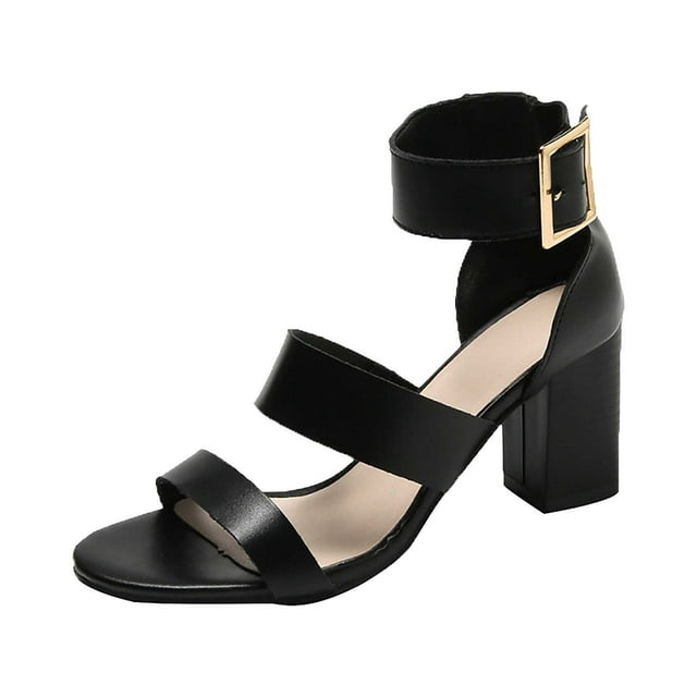Amzcrzy Zapatos de mujer,Zapatos de mujer,Zapatillas de mujer, Zapatos de tacón alto para mujer, de verano, con punta abierta, para boda, con hebilla de cinturón, sandalias informales Sandalias Mujer