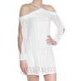 BAR III 79 Womens New 1288 White Lace Sheer Slit Sleeve Shift Dress