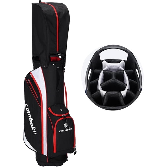 14-Way Golf Stand Bag with Full-Length Divider Top, Lightweight Premium Model for Men & Women, Equipped with Multiple Storage Pockets, Built-in Cooler Bag, Waterproof Material and Rain Hood