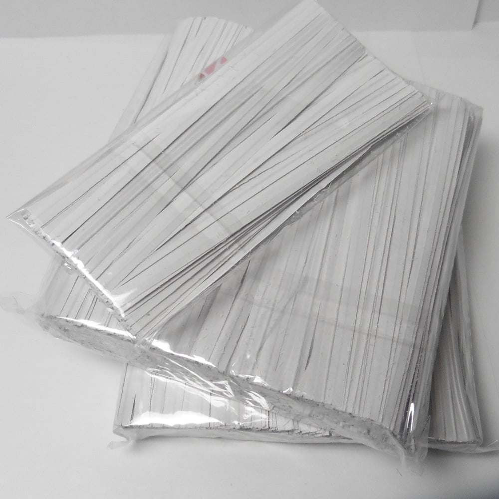 1000pcs 4" WHITE paper twist ties wired ties