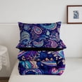 thumbnail image 5 of Homewish Bohemian Purple Paisley Queen Comforter Set,Watercolor Gradient Comforter Sets Queen,Black Reversible,3 Pieces,1 Comforter and 2 Pillowcases, 5 of 7