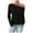 Black, variant on Womens Shirts Tops off Shoulder Long Sleeve Slim Fit Womens T Shirts,Black,L