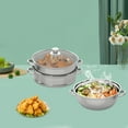 thumbnail image 5 of 3-Tier Stainless Steel Steamer 12.8in Cooking Steam Pot Silver Multi-layer Food Steamer Pot with Transparent Lid, Encrypted Steaming Holes Ideal for Steaming Various foods on the Top Tier, 5 of 10