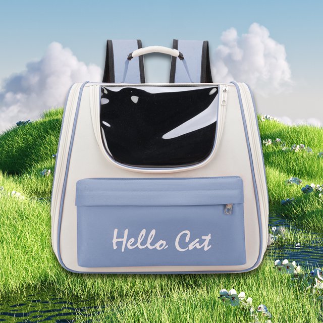 Pet Cat Backpack Portable Puppy Carrying Backpack para gatos pequeños Perros (Azul)