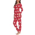 thumbnail image 3 of Renewold Matching Christmas Family Pajamas Santa Candy Canes Long Sleeve Nighwear Lounge Set for Women Size 6XL 2 PCS Warmth Sweatshirt Fit for Jogger/Yoga Sleepwear, 3 of 5