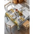 thumbnail image 6 of Sunflower Gnomes Table Cloth, Waterproof Tablecloth for Square Tables, Spring Eucalyptus Floral Gray Wooden Reusable Washable Fabric Table Cover for Restaurant Kitchen Dining Tables 60"x60", 6 of 9