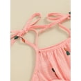 thumbnail image 6 of Biekopu Baby Girls Rompers Cherry/Carrot Print Sleeveless Bowknot Spaghetti Straps Toddler Clothes Infant Bodysuits, 6 of 9