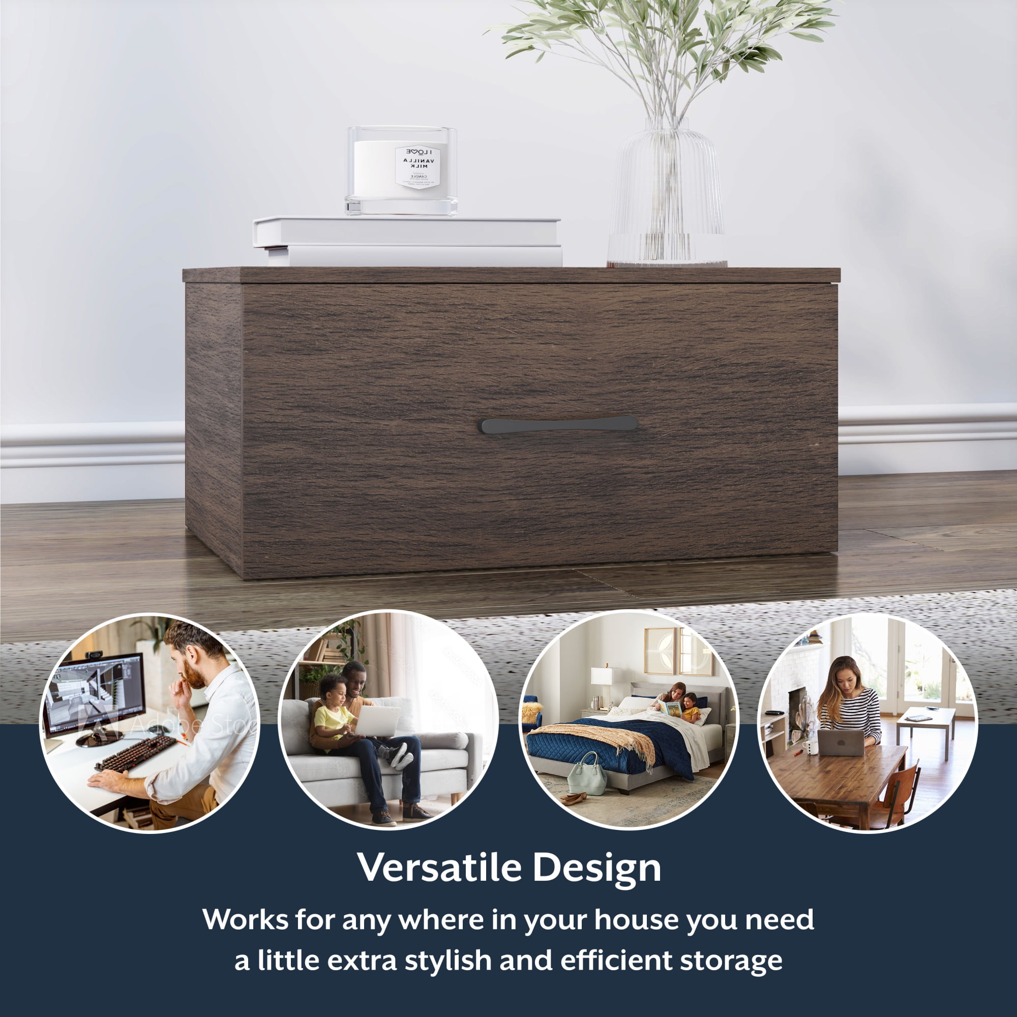 Mainstays Ardent One Drawer Modular Storage System, Walnut