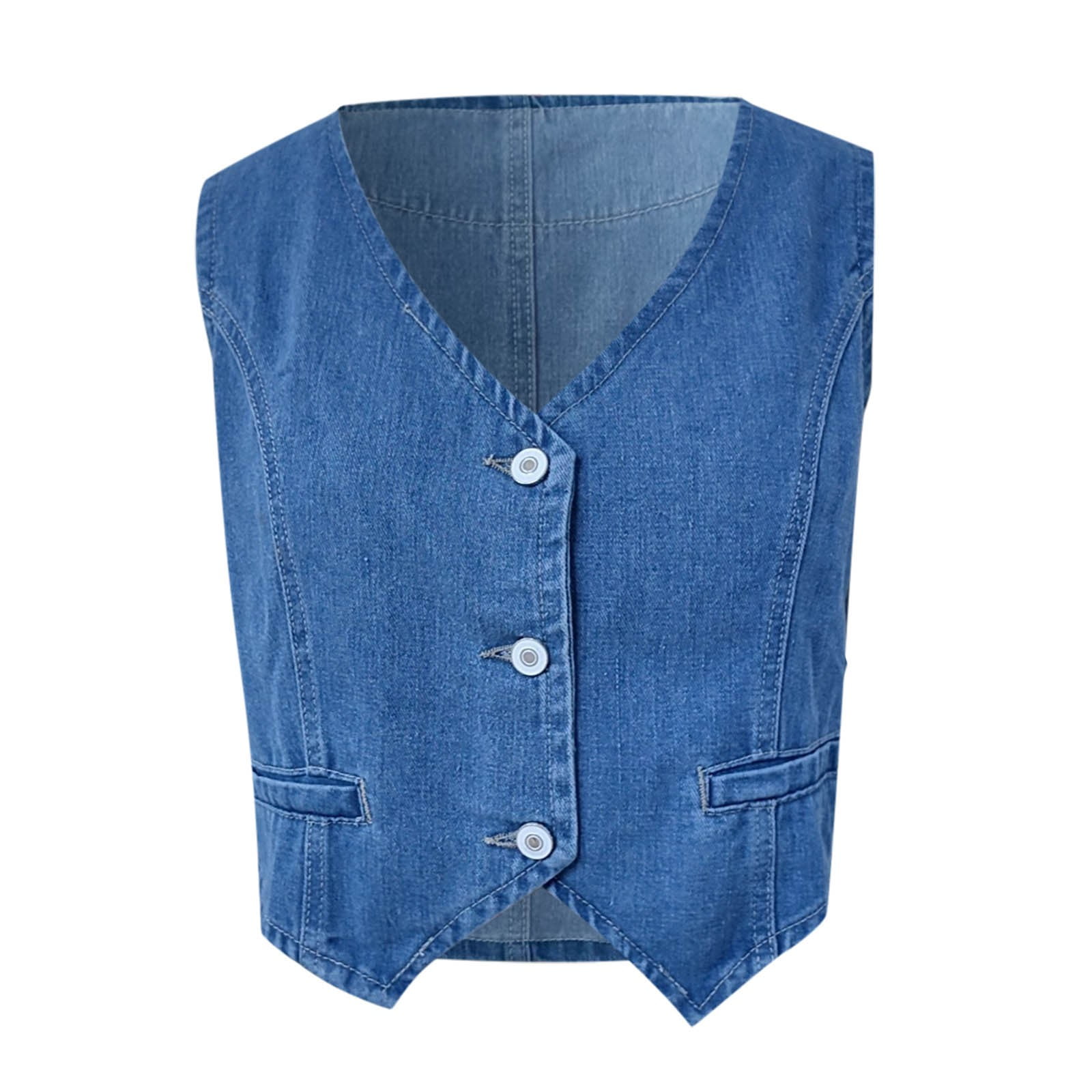 トップス Y2k Denim vest tops Amazon.com: Miqil Women Y2K Button Down Denim Vest Sexy