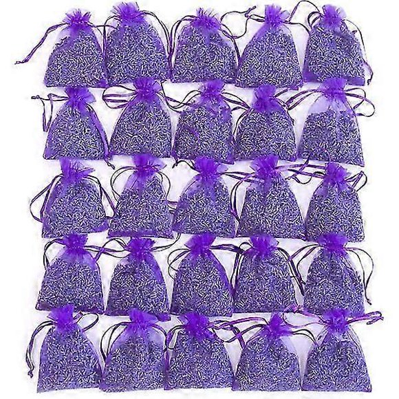 25 Naturally Dried Lavender Bags - Scented Sachets for Home, Closet, or Car Freshening