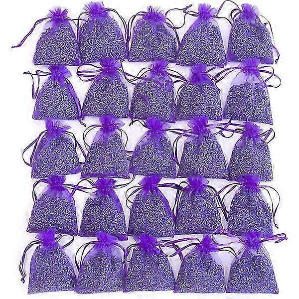 25 Naturally Dried Lavender Bags - Scented Sachets for Home, Closet, or Car Freshening