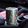thumbnail image 4 of 30oz Dark Green Christmas Ornament Pattern Tumblers Stainless Steel Tumbler with Lid and Straw,Vacuum Insulated Double Wall Travel Tumbler Cups Mug with Cleaning Brush for Coffee,Tea, 4 of 7