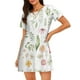 thumbnail image 1 of Easygdp Wildflower Watercolor 2 Camisón de manga corta para mujer, informal, estampado, 1 of 6
