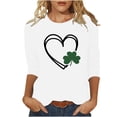 thumbnail image 2 of St. Patrick's Day Graphic T-Shirt for Women Shamrock Heart Print Long Sleeve Crewneck Casual Loose Fit Holiday Party Festive Tee Shirt Top, 2 of 6