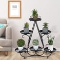 thumbnail image 7 of 3-Tier Metal Plant Stand Holder 6 Pot Flower Shelf Garden Corner Indoor Outdoor Multilayer Potted Planters Display Rack, 7 of 7