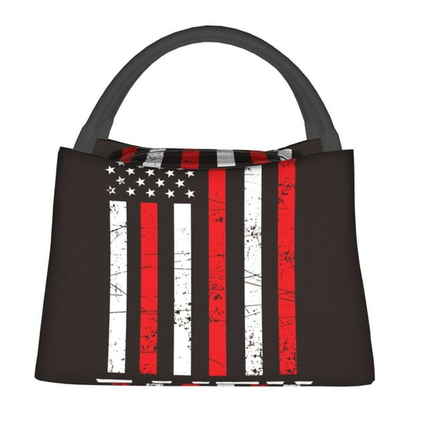 Fotbe USA Flag Cross Bolsa Térmica Portátil con Estampado, Bolsa de Entrega de Alimentos Aislada, Bolsa Reutilizable de Gran Capacidad para Comidas y Supermercado