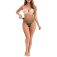 thumbnail image 2 of INSPIRE CHIC Women's Lace Mesh See Through Mid Rise Briefs Breathable Lightweight Seamless Underwear L Green, 2 of 4
