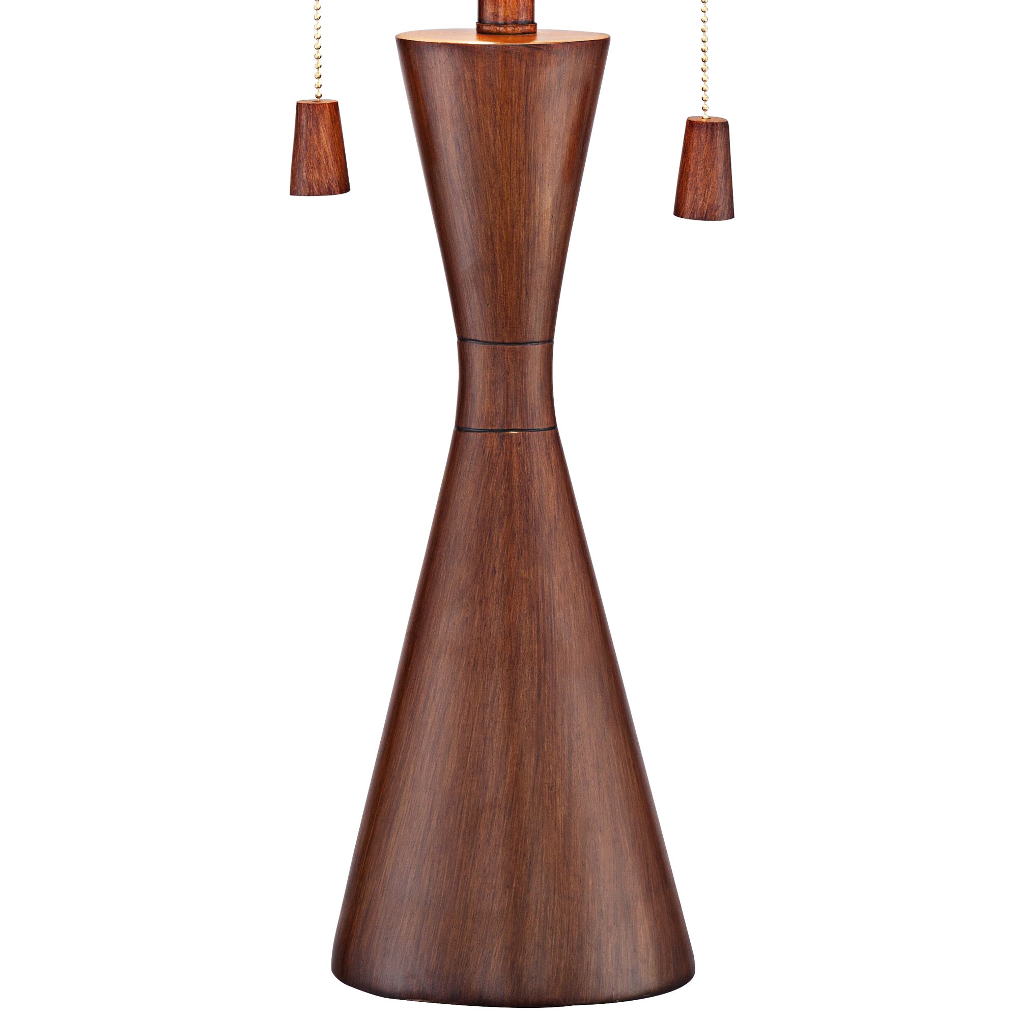 360 Lighting Omar Modern Modern Mid Century Table Lamps 28 3/4" Tall Set of 2 Brown Wood Oatmeal Tapered Drum Shade for Bedroom Living Room Bedside