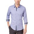 thumbnail image 1 of Ryan Seacrest Chemise à Boutons Micro-Motif pour Hommes, Bleu, Petit, 1 of 2